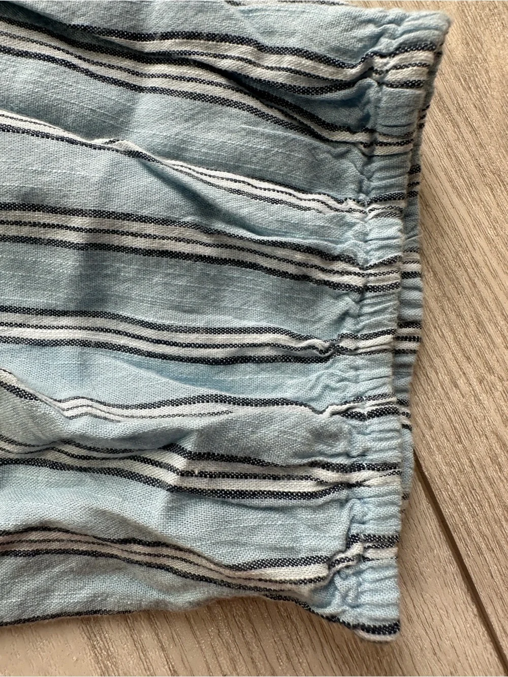 St. John's Bay Blue Striped Tie-Neck Tunic - Picture 3 of 6
